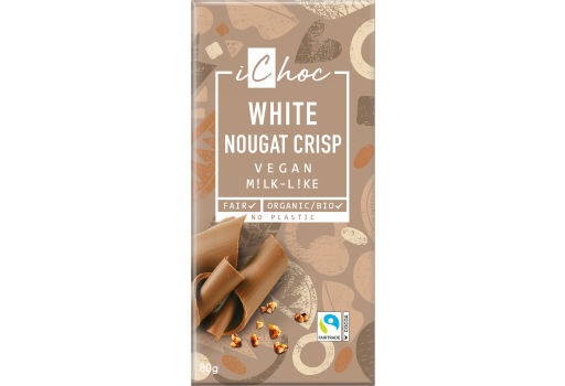 Ichoc Sjokolade White Nougat Crisp Vegan Øko