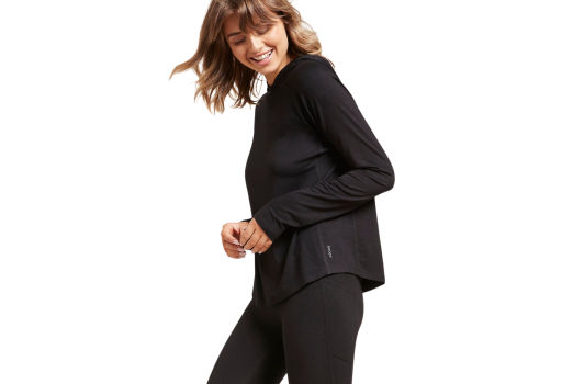 Boody Langærmet Hooded T-shirt Sort