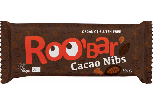 ROO'bar Bar Kakao Nibs Økologisk Roobar  100% Raw