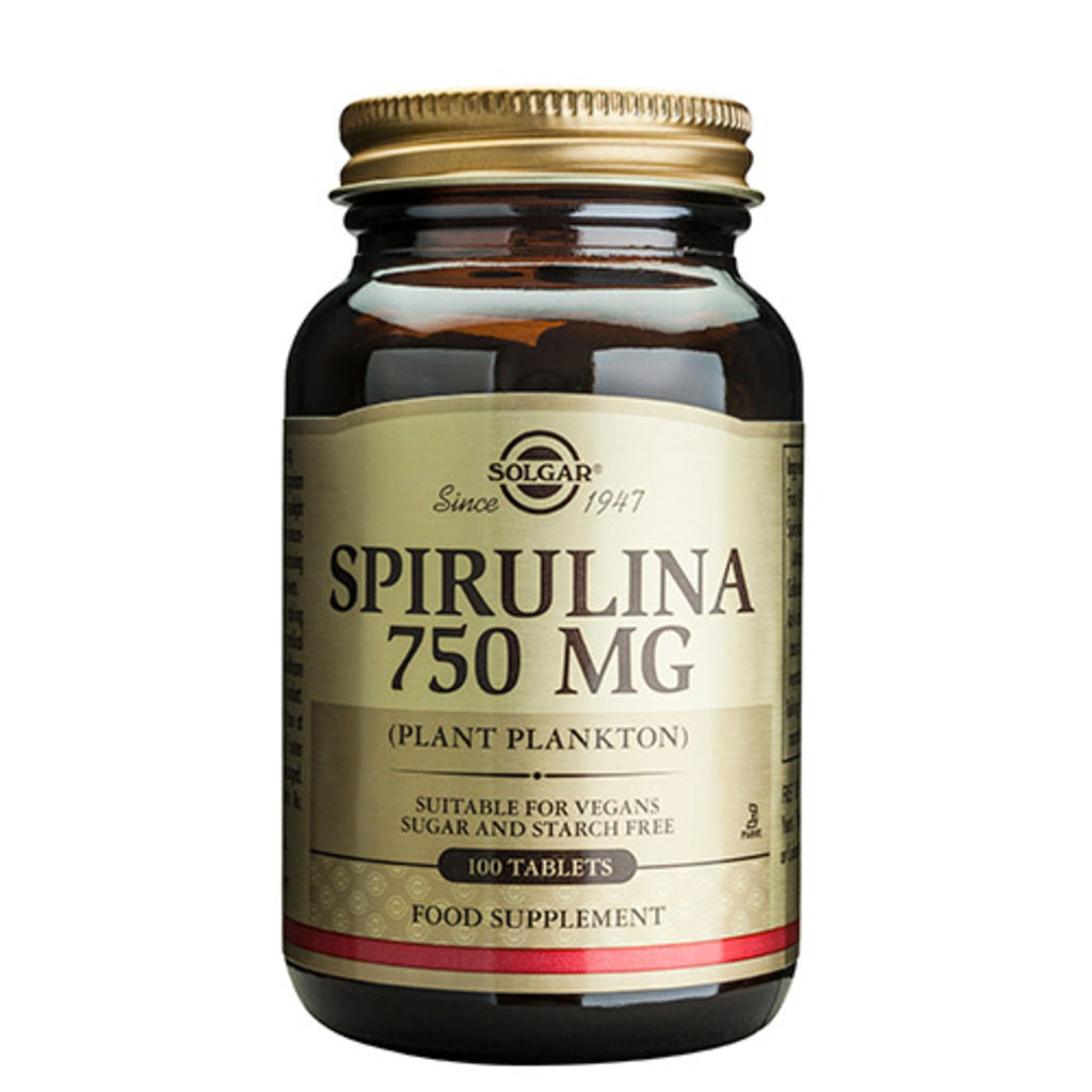 Solgar Spirulina | 100 Tabletter kun 153,95 kr | mecindo.dk