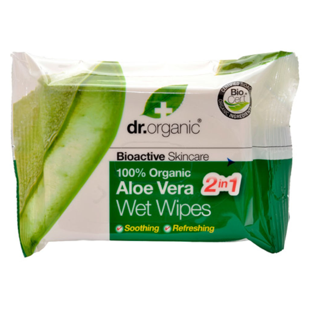 Dr. Organic Wet Wipes Aloe Vera 1 stk kun 37,95 kr mecindo.dk