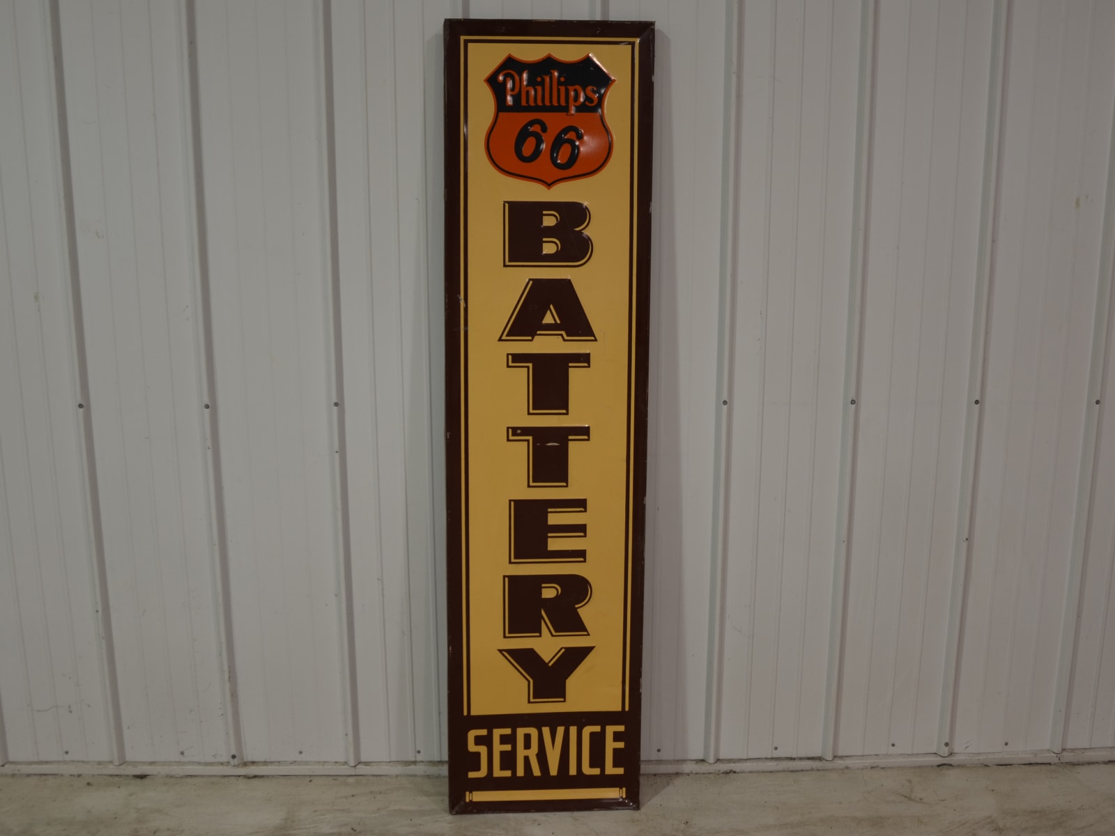 Phillips 66 Battery Sign SST 18x72 at Kissimmee 2014 as M238 Mecum