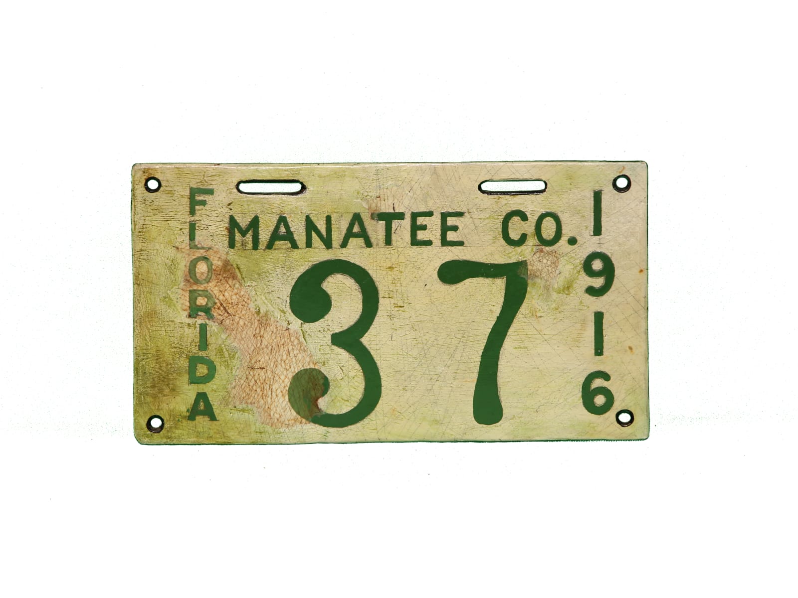 1916 Florida Porcelain License Plate at Kissimmee 2014 as M261 Mecum