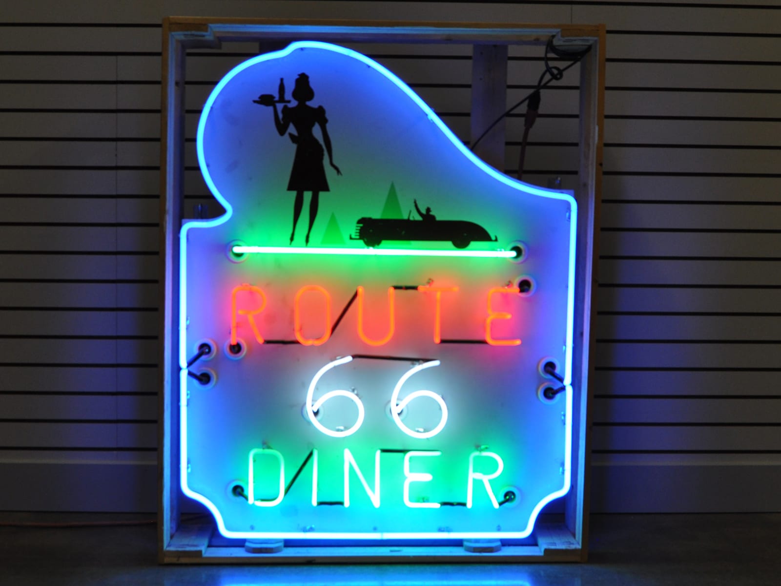 Route 66 Diner Neon Sign SSPN 47x36 At Kissimmee 2014 As M383 Mecum route-66-diner-neon-sign-sspn-47x36-at-kissimmee-2014-as-m383-mecum