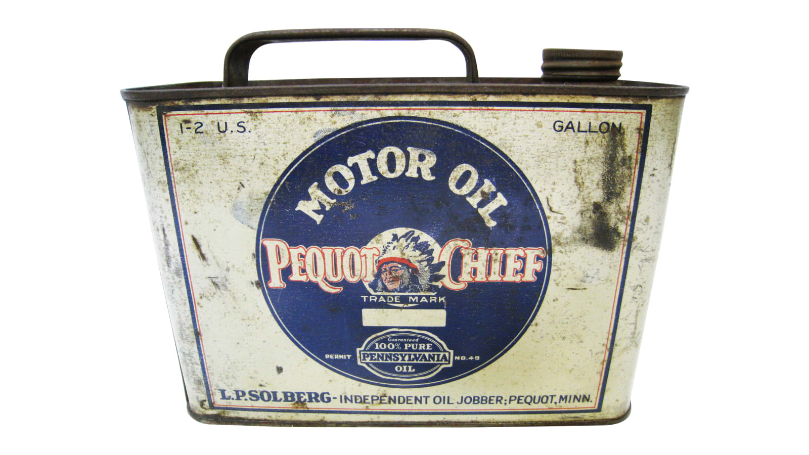 Pequot Chief Half Gallon Oil Can at Kissimmee 2016 as Z424 - Mecum Auctions