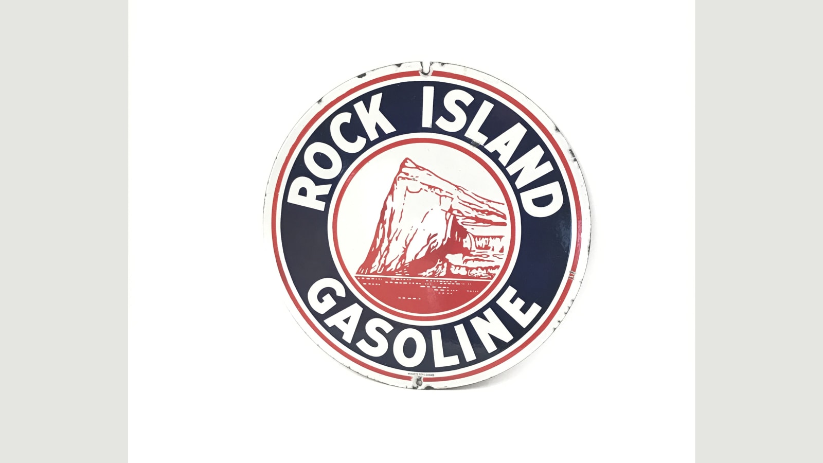 Rock Island Gasoline Sign DSP 23.5 Inches Round at Kissimmee 2018 as