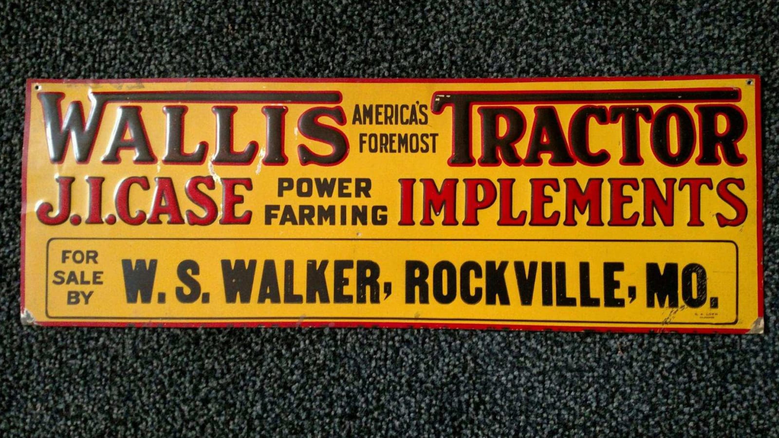 J.I. Case Implements Sign Original at Davenport 2019 as M144 Mecum