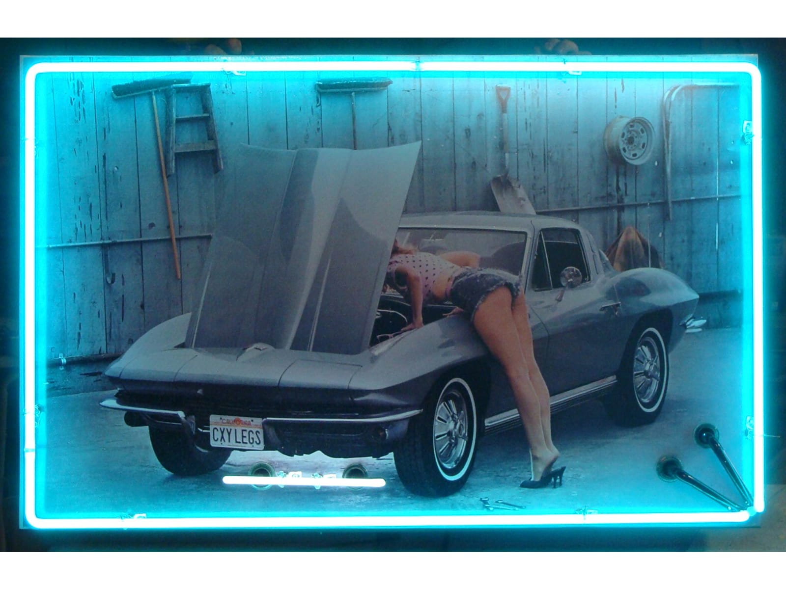 Corvette Pin Up Girl Neon Sign 28x41 at Kansas City Spring 2014 as K31