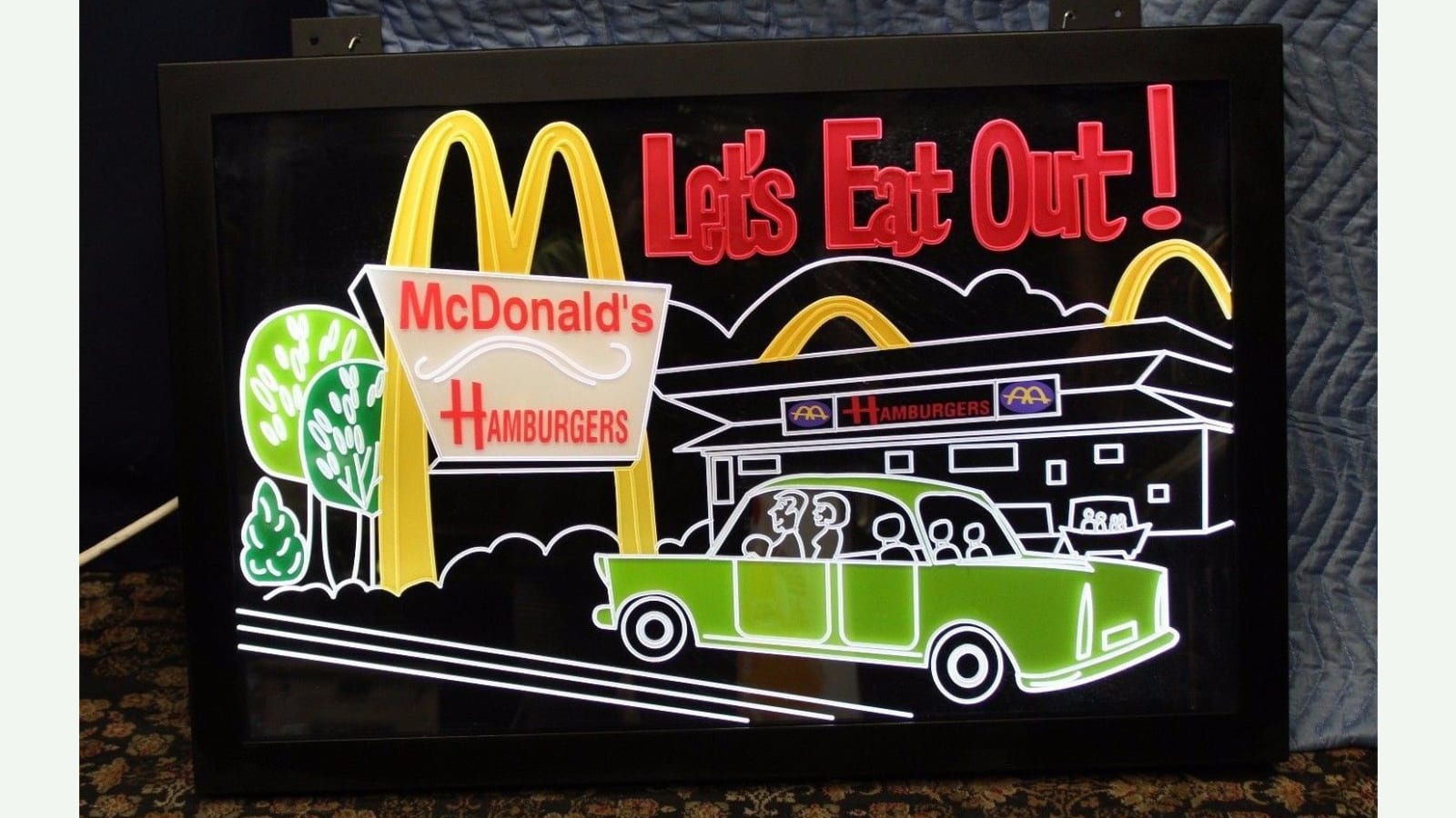 McDonalds Lets Eat Out Light Up Gas Tube Sign 36x24 at Las Vegas