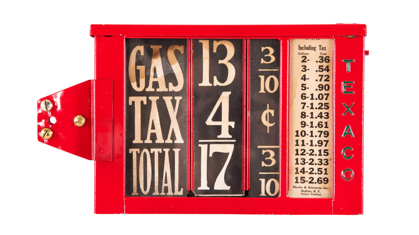 Texaco Visible Gas Pump Price Metal Sign 12x7x1.25 at The Road Art