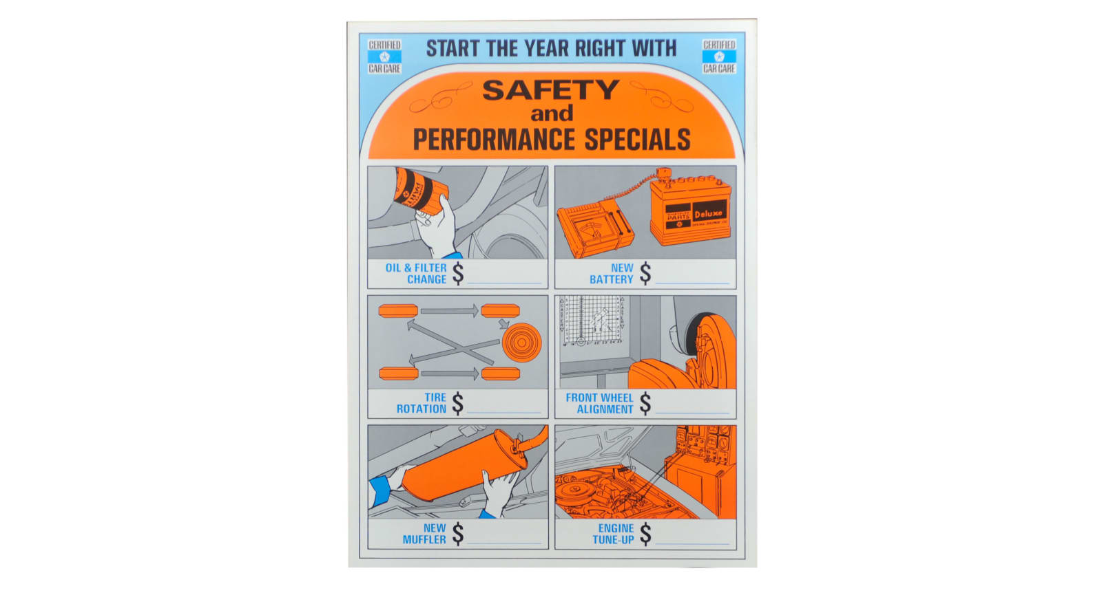 Plymouth Safety And Performance Specials Dealership Display 35x48 at