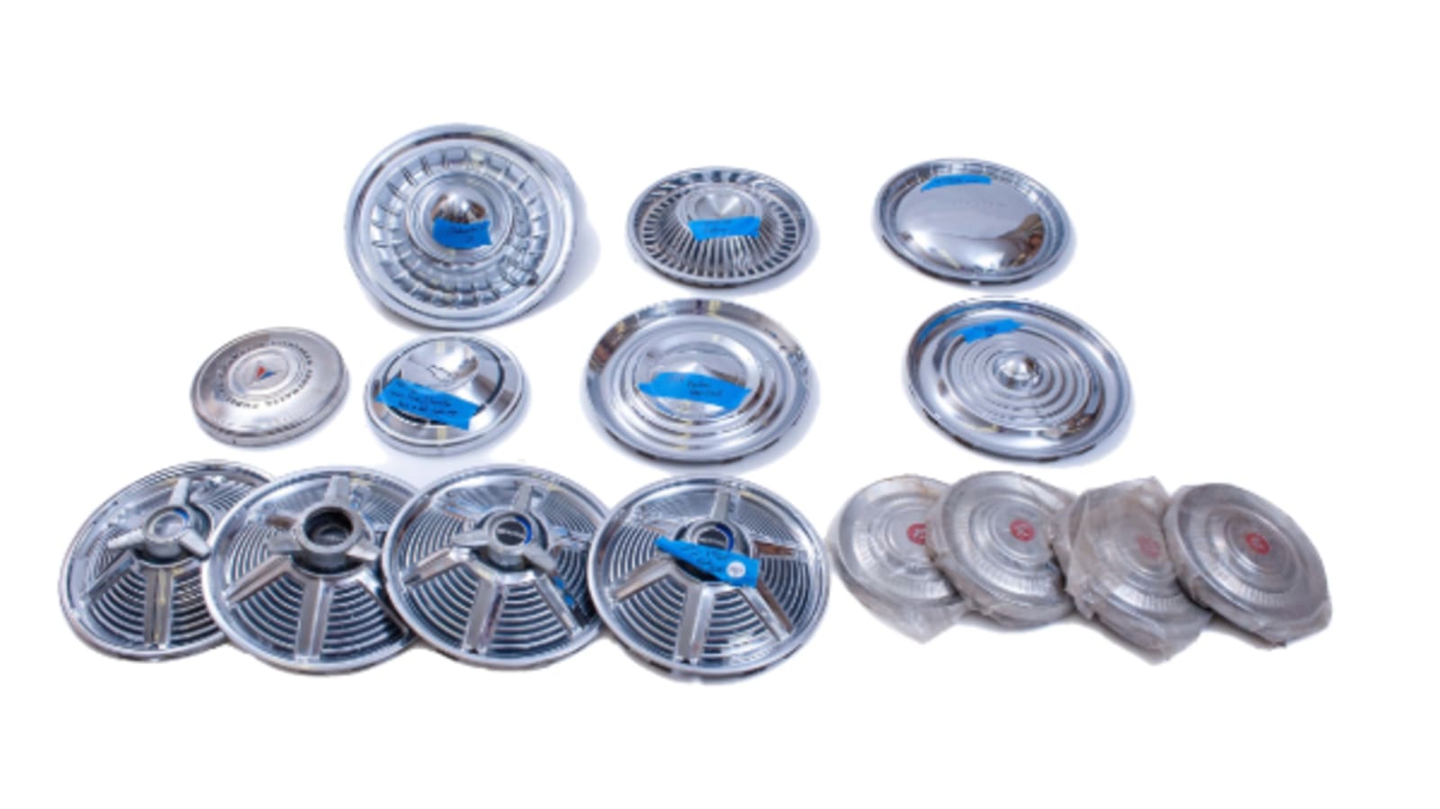 Automotive Hubcaps at Indy Road Art 2021 as B98 Mecum Auctions