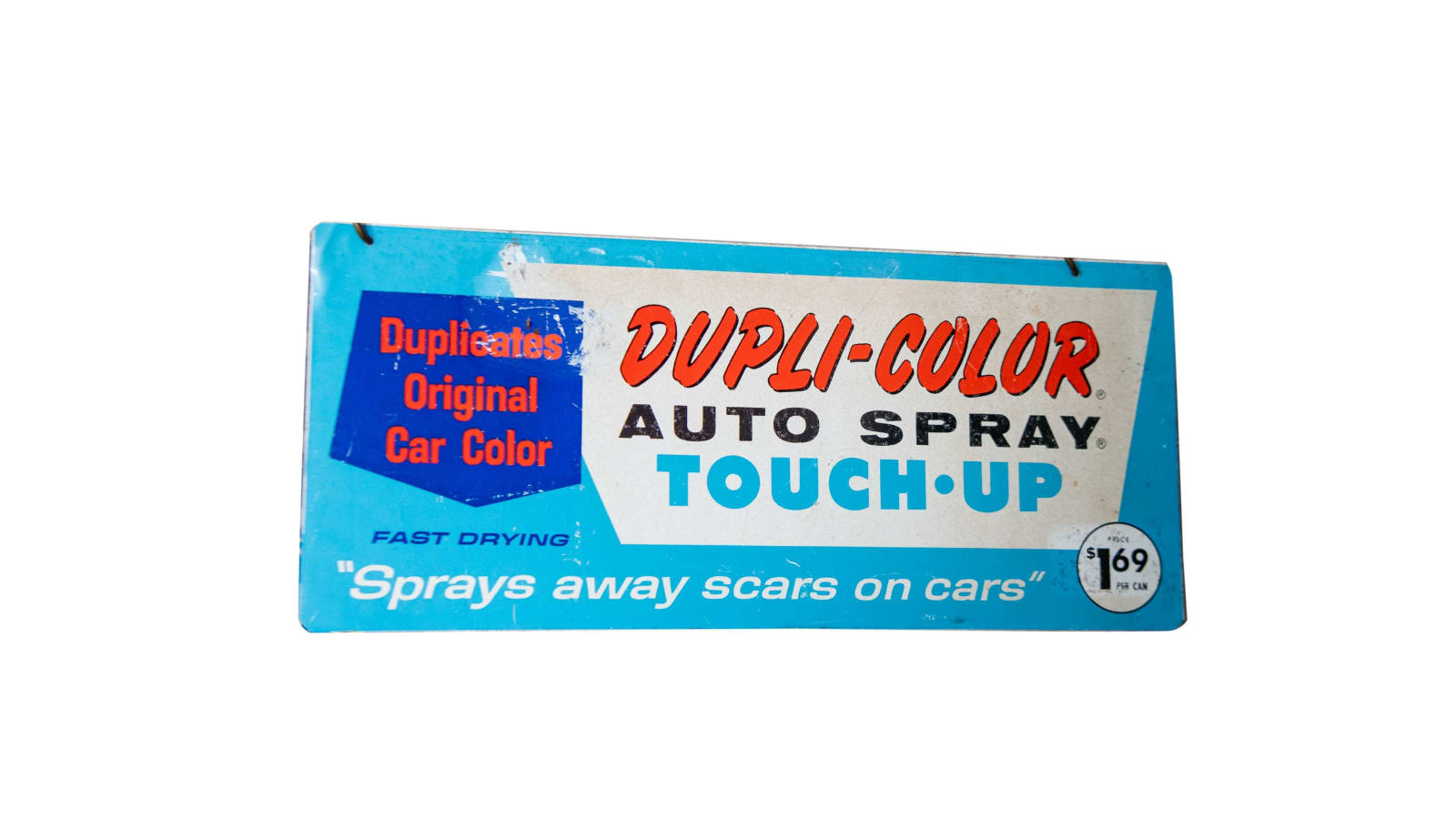 DupliColor DoubleSided Tin Sign at Indy Road Art 2022 as E472 Mecum