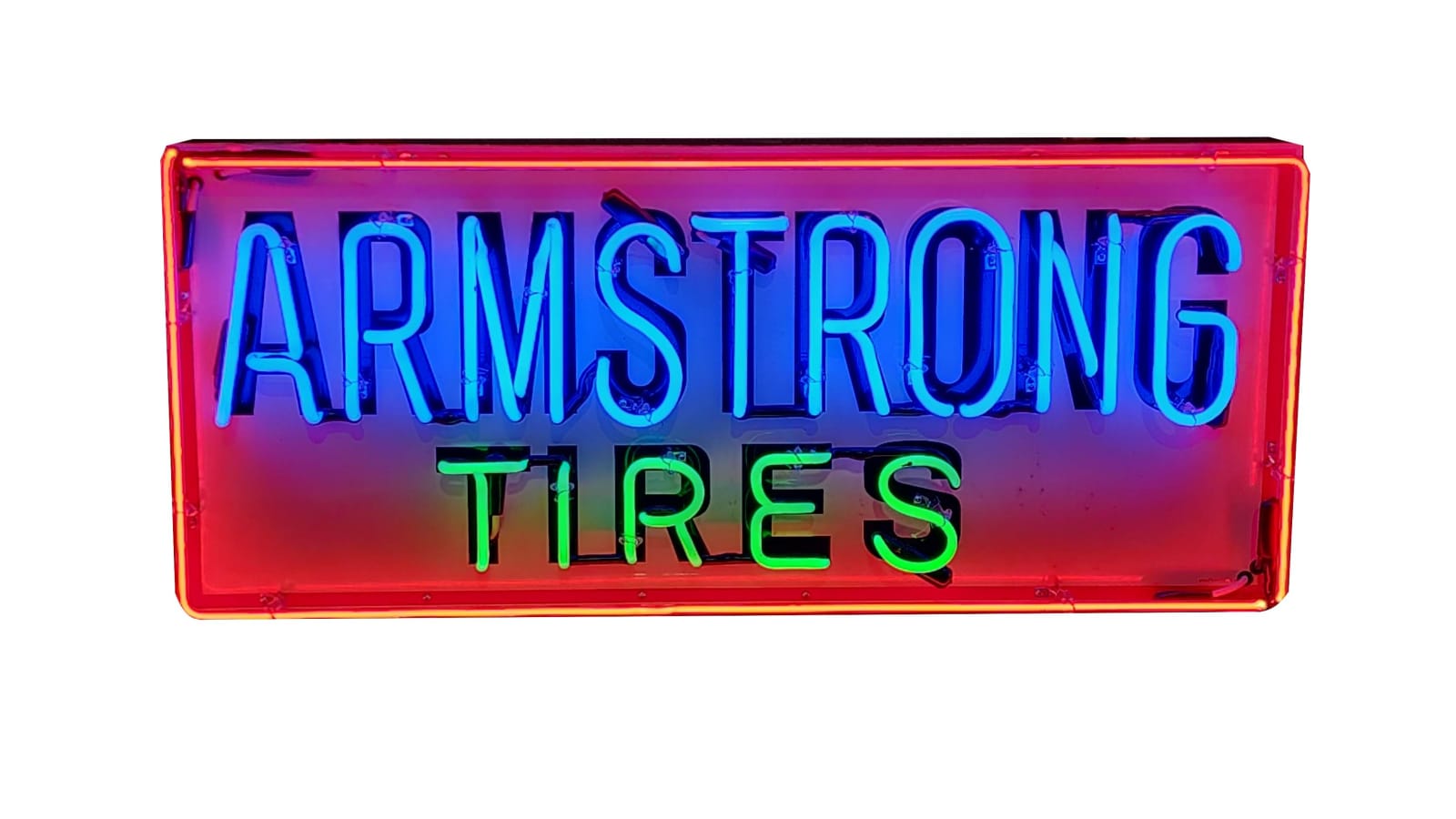 Armstrong Tires SingleSided Tin Neon Sign at Indy 2023 as M192 Mecum