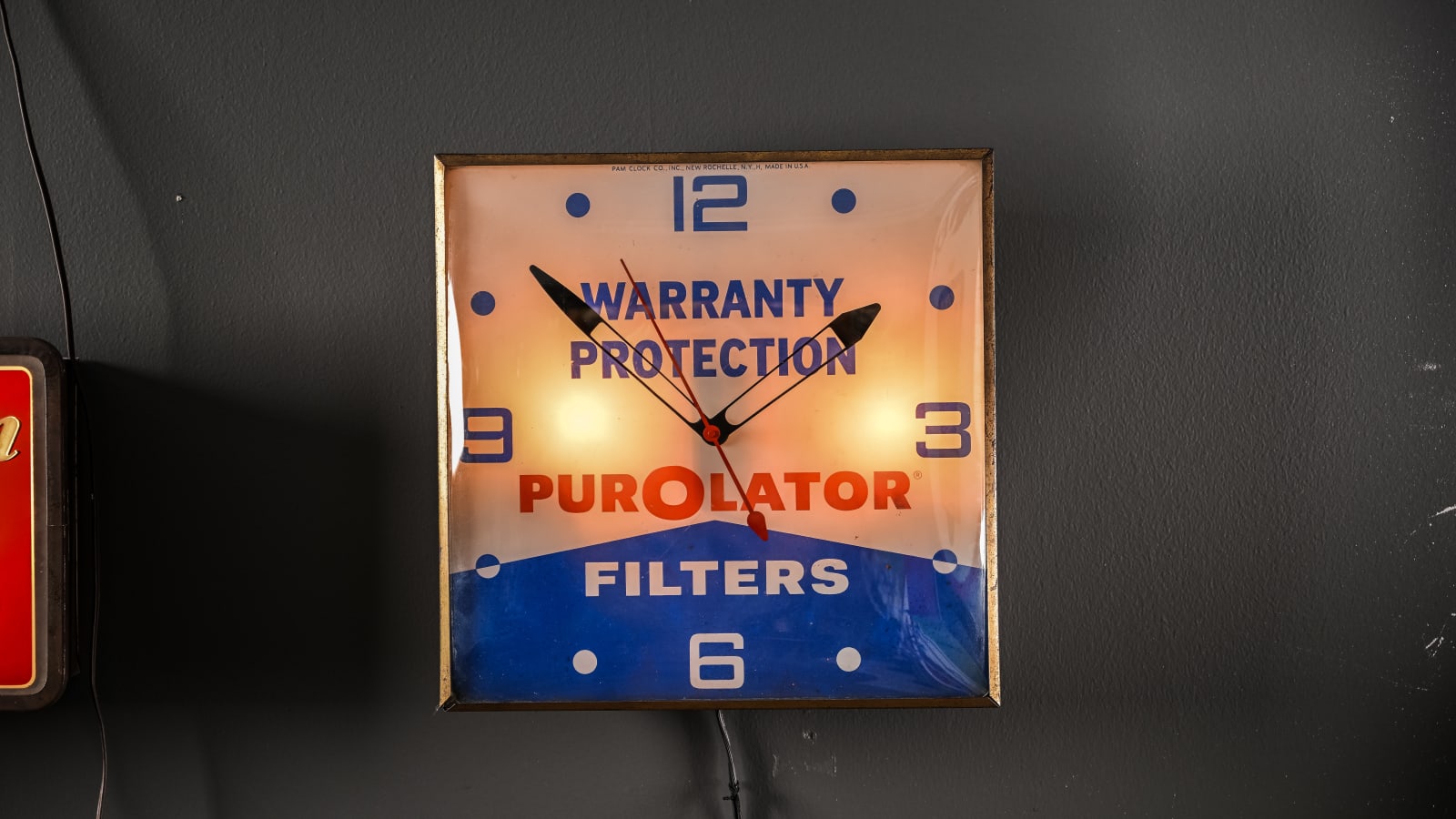 Purolator Filters SingleSided Lightup Pam Clock at The World’s