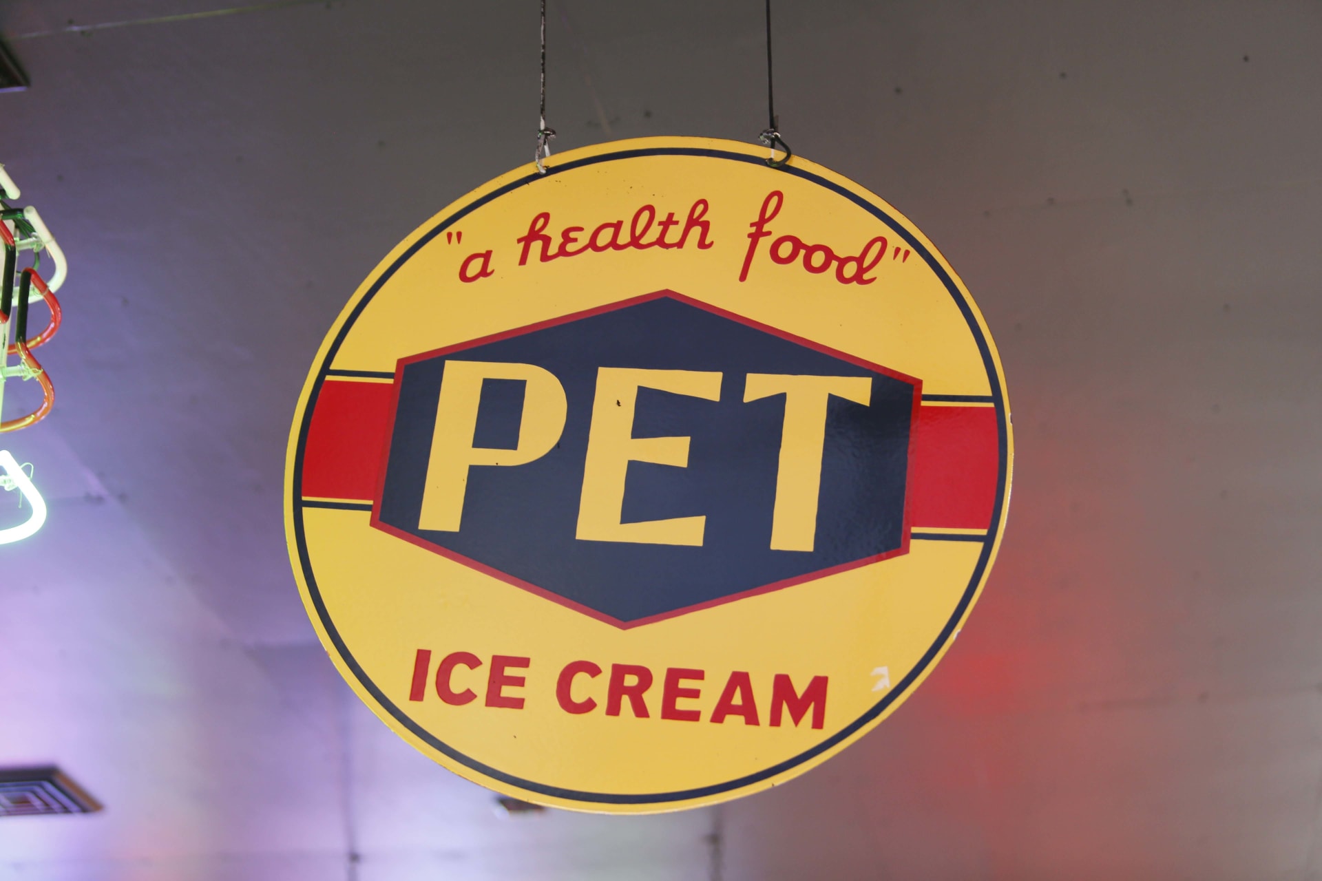 Pet Ice Cream DoubleSided Porcelain Sign at The Eddie Vannoy