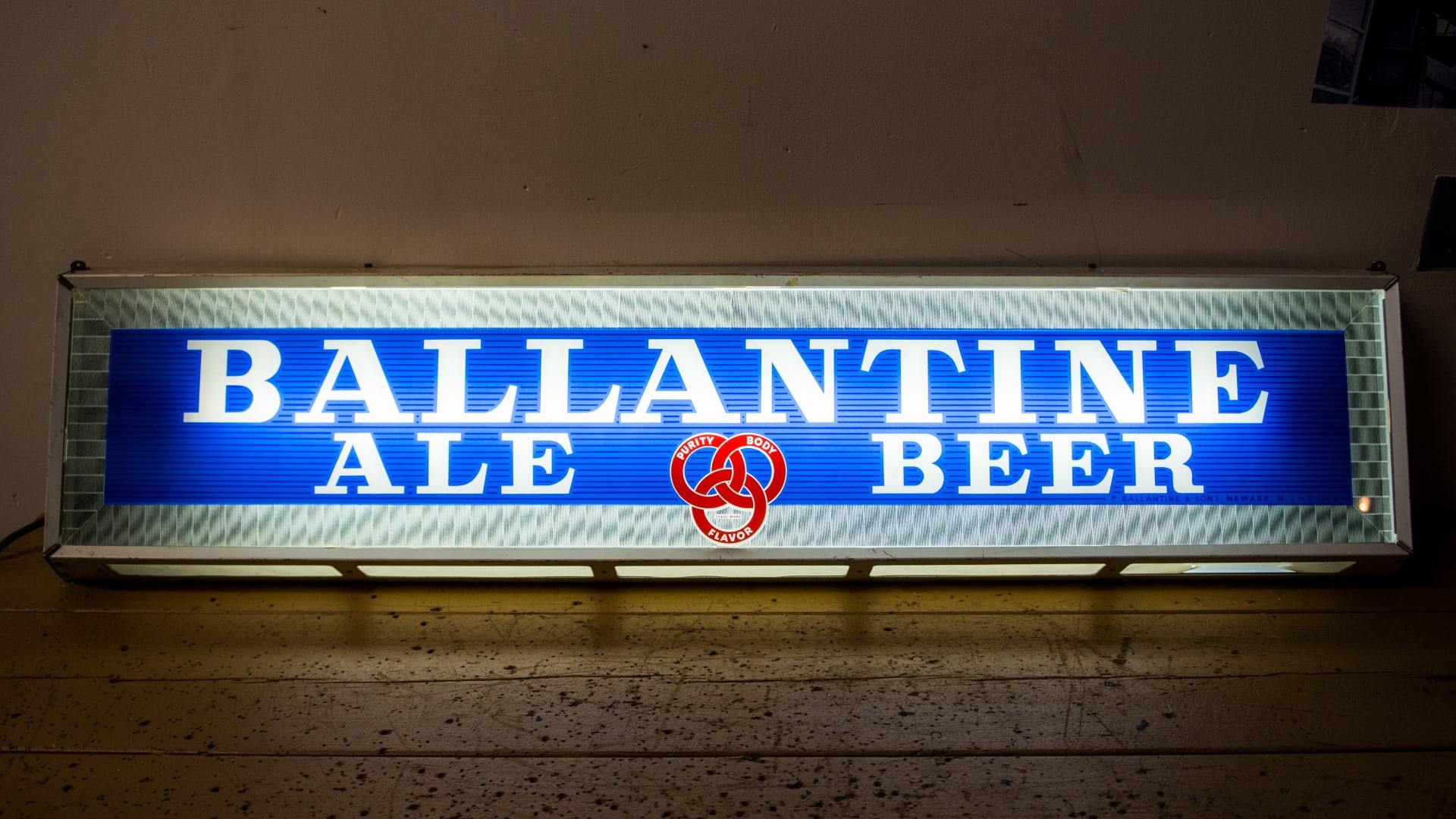 Ballantine Ale Beer Lighted Sign 60x15 at Kissimmee 2018 as Z123