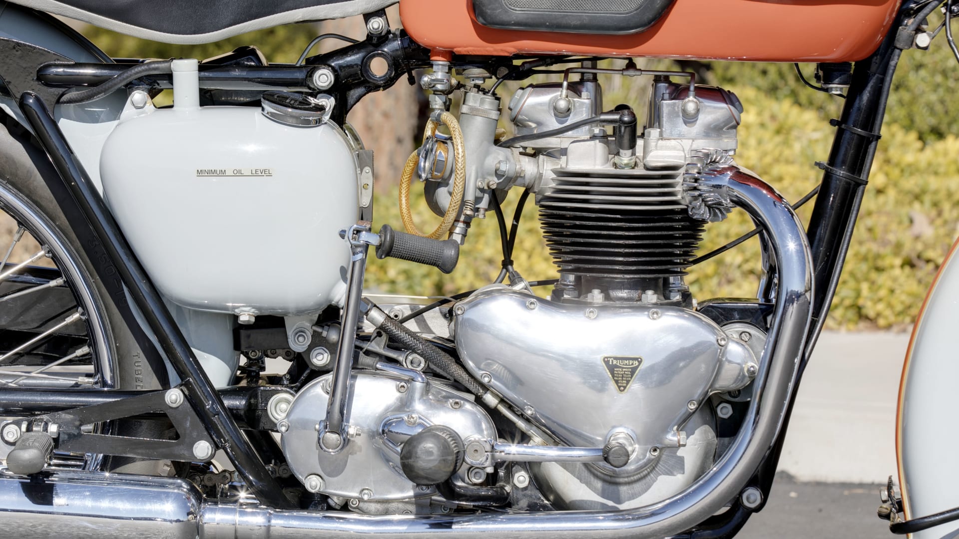 Réservoir Essence Pour Triumph Bonneville T120 1959 - Couleur Cerise Argent Rayure, Neuf, Acier