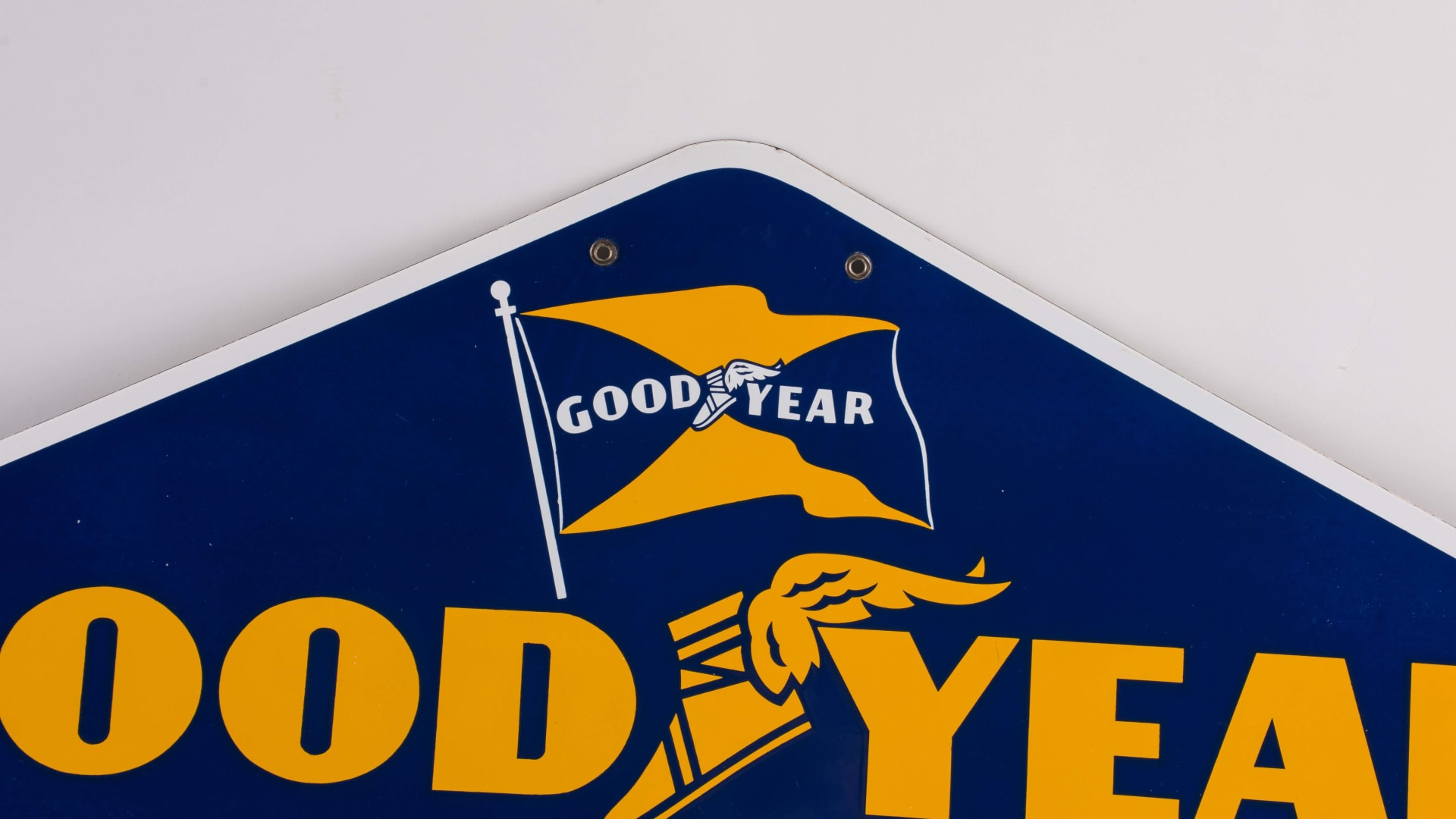 Goodyear Batteries SingleSided Porcelain Sign 48x27 at Harrisburg Road