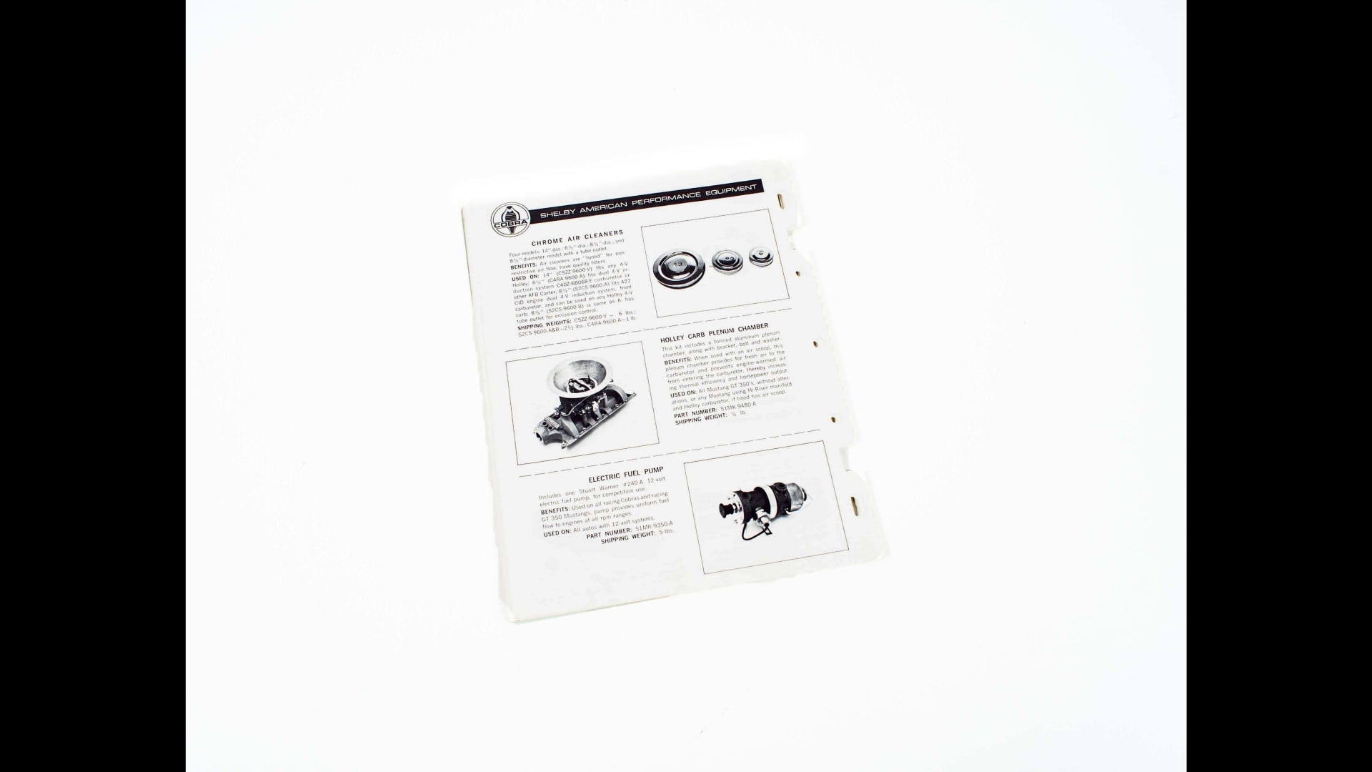 1967 Shelby American Parts And Accessories Catalog at Indy Road Art