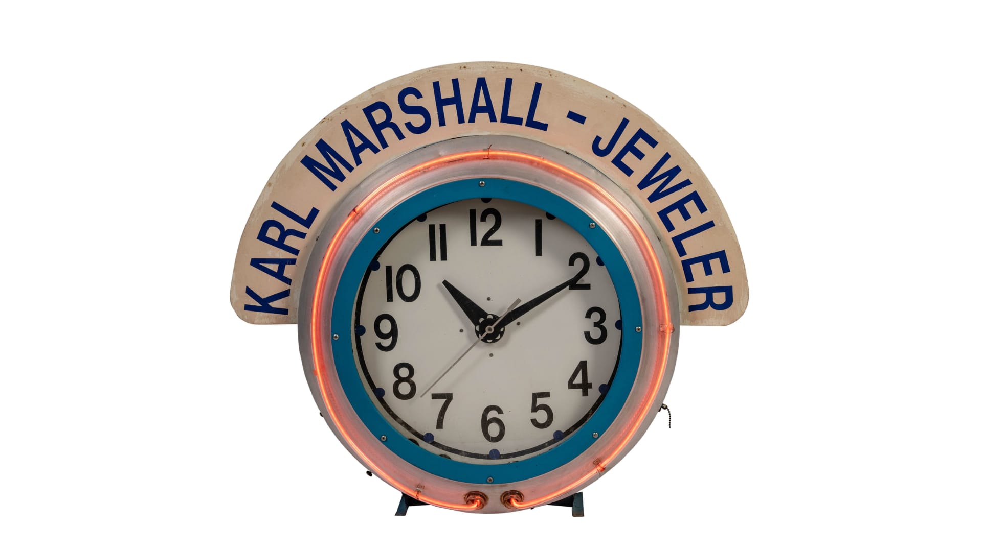 Karl Marshall Jeweler Neon Clock at Indy Road Art 2022 as B41 Mecum
