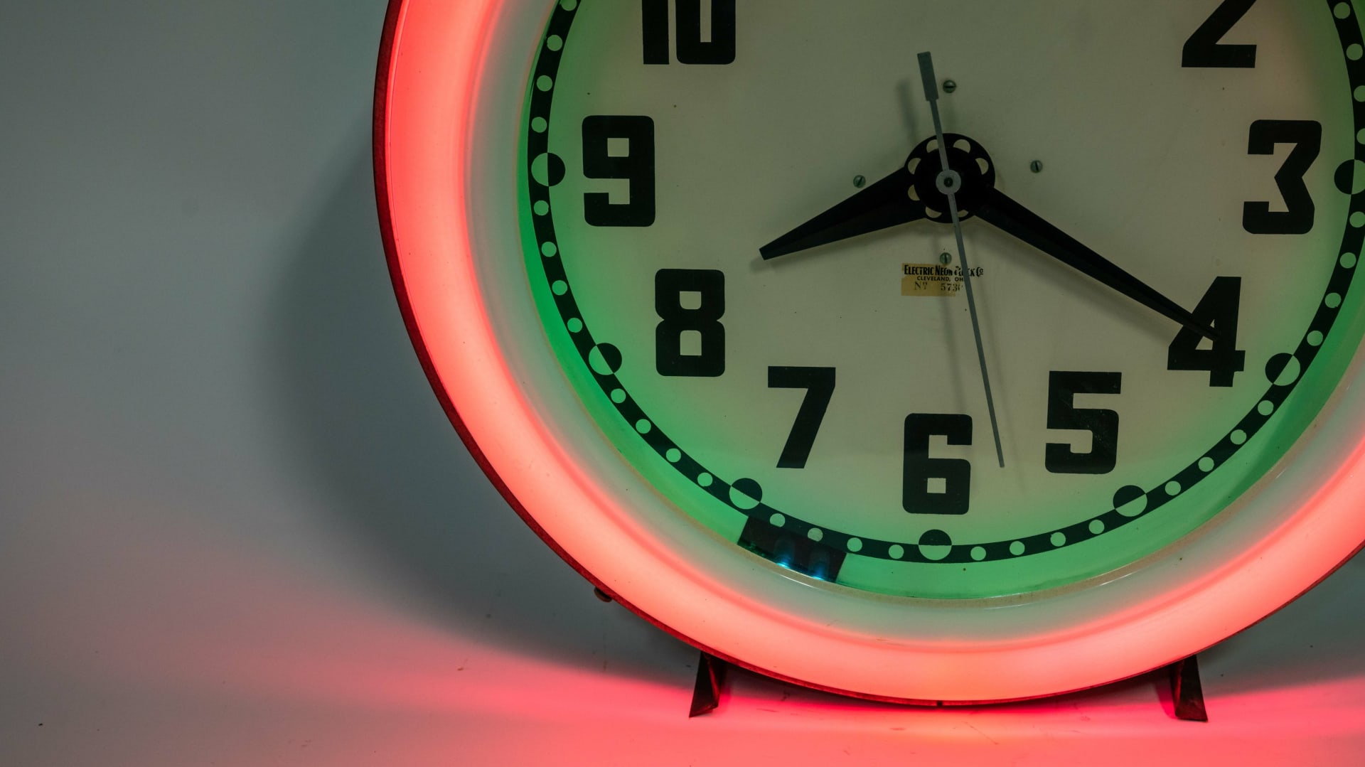 Neon LightUp Clock at Indy Road Art 2022 as B102 Mecum Auctions