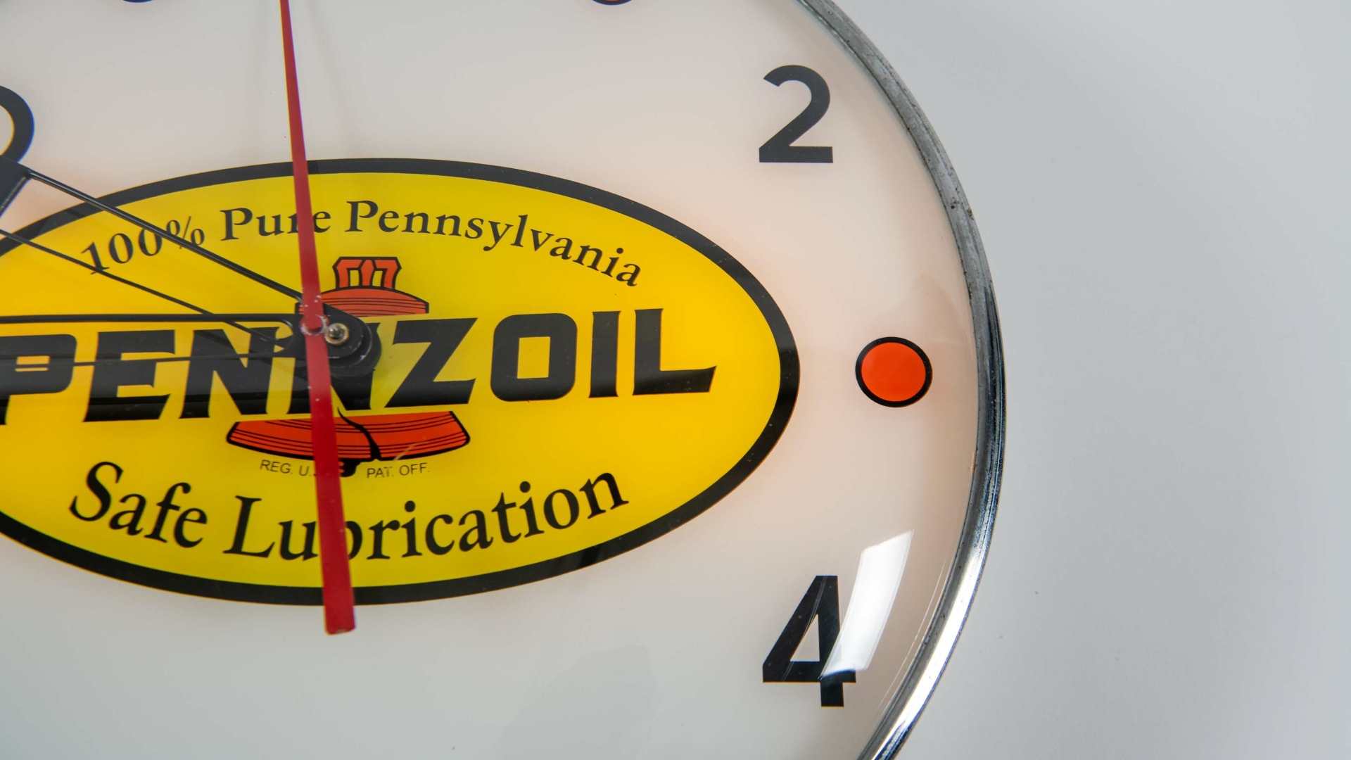 Pennzoil LightUp Clock at Indy Road Art 2022 as B136 Mecum Auctions