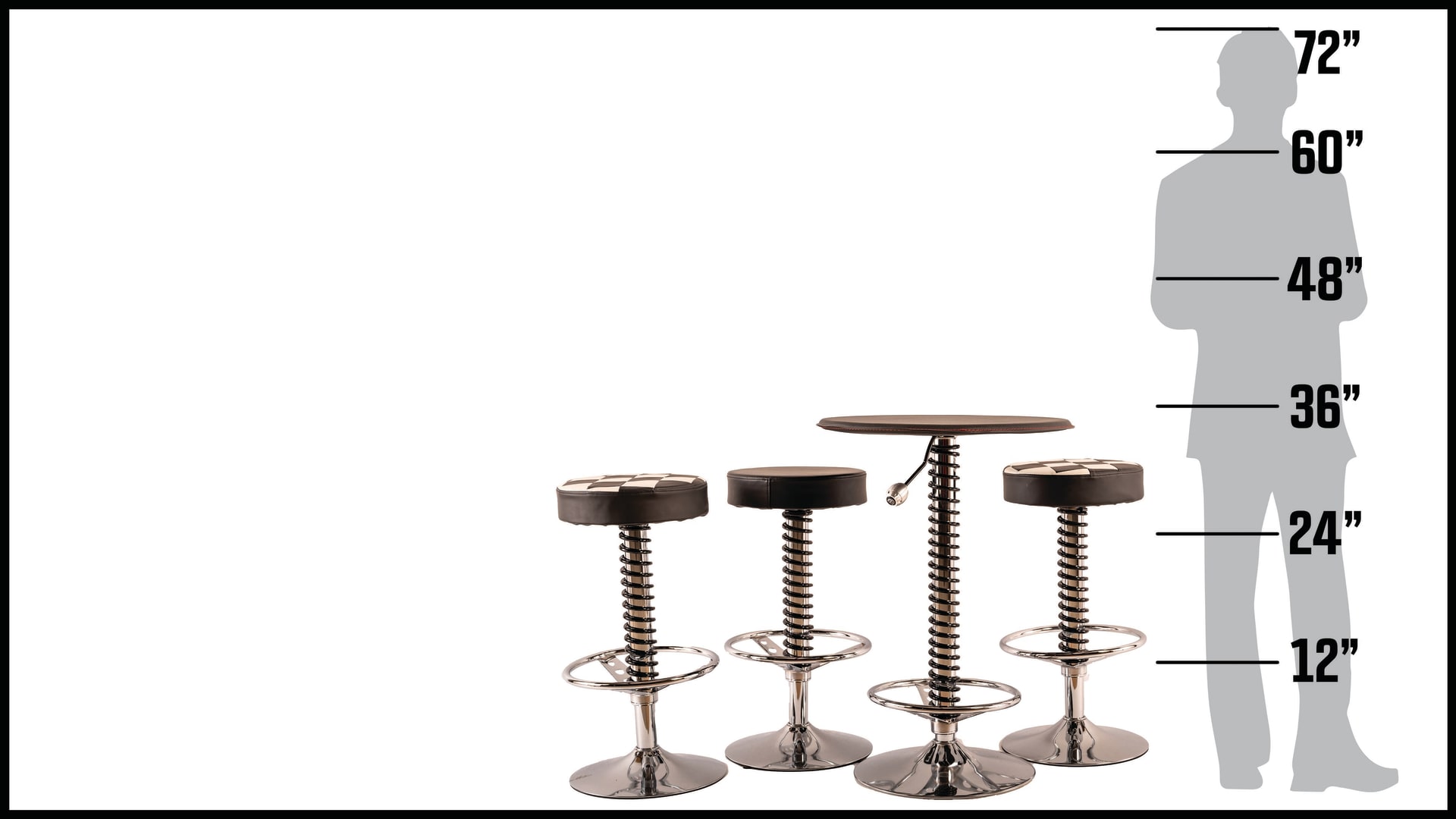 Shock Absorber Table and Stools at Indy Road Art 2022 as M420 Mecum