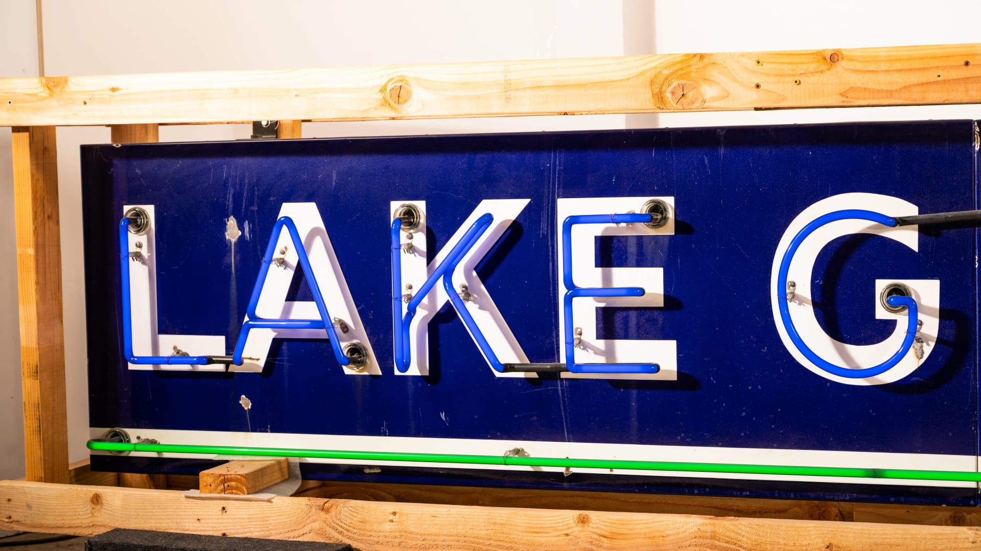 Lake Garage SingleSided Porcelain Neon Sign at Indy 2022 as