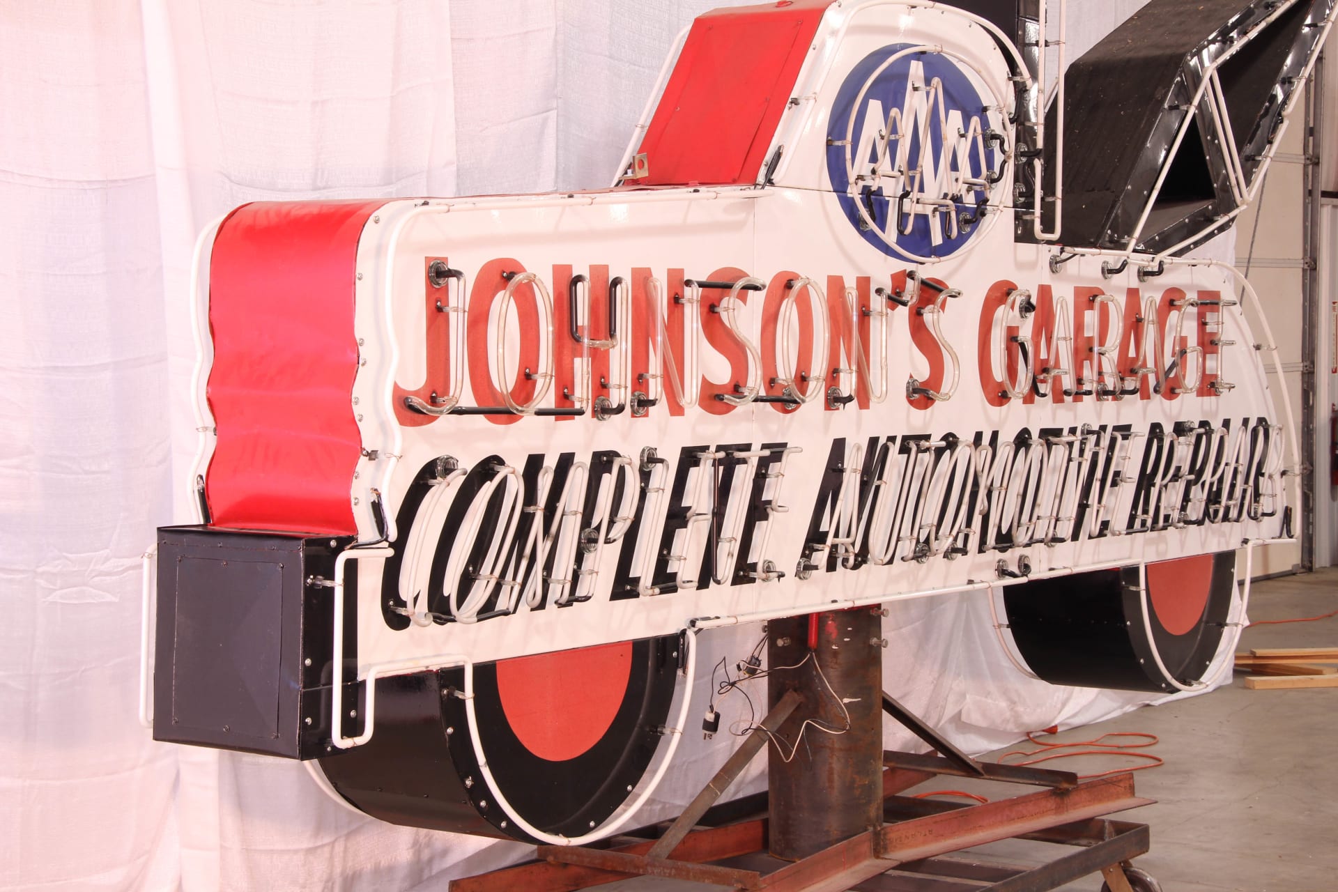Johnson's Garage 192x96x19 at The Walker Sign Collection 2015 as S188 Mecum Auctions