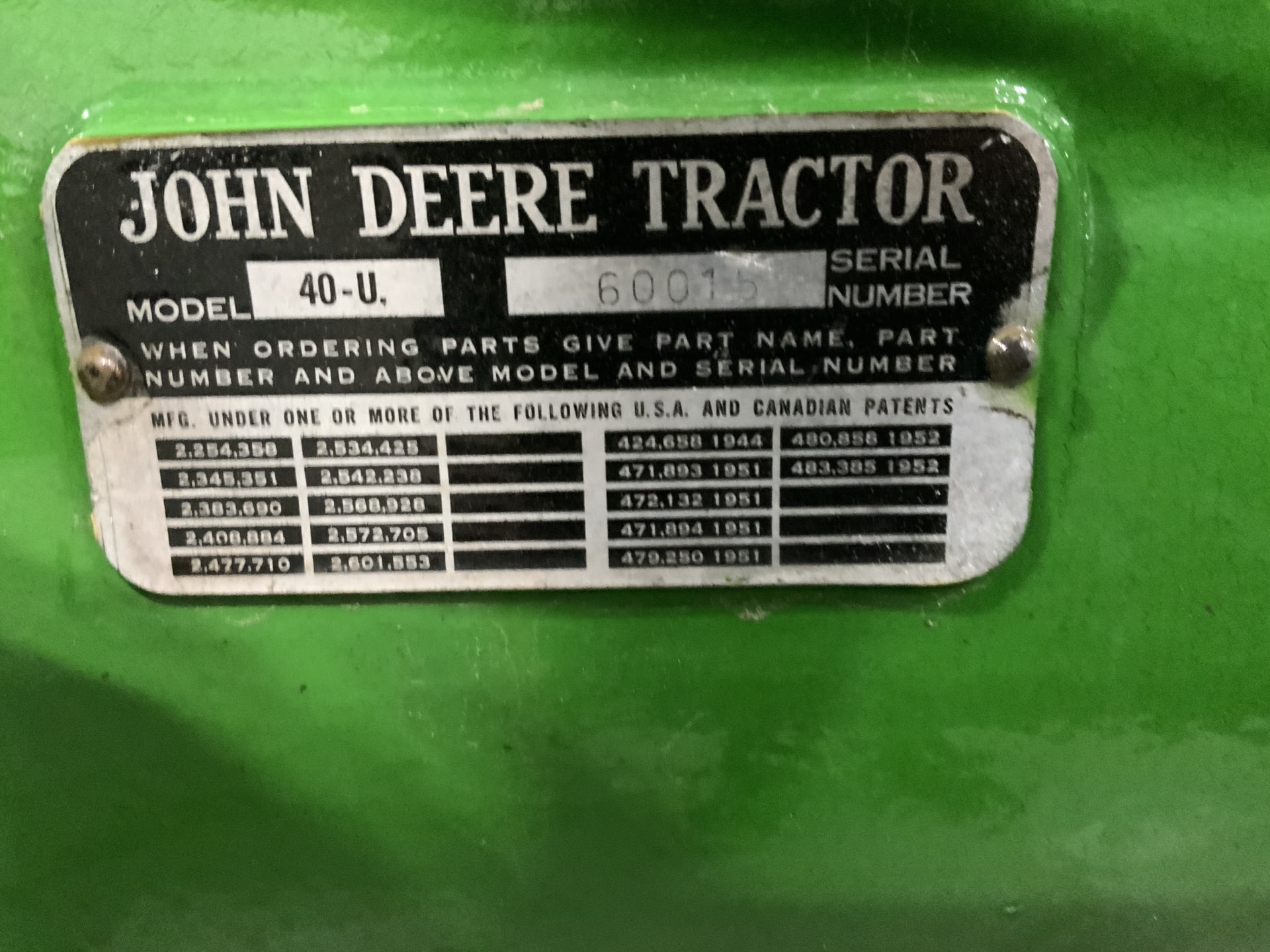 1953 John Deere 40 U at Gone Farmin' Spring Classic 2023 as F171 ...