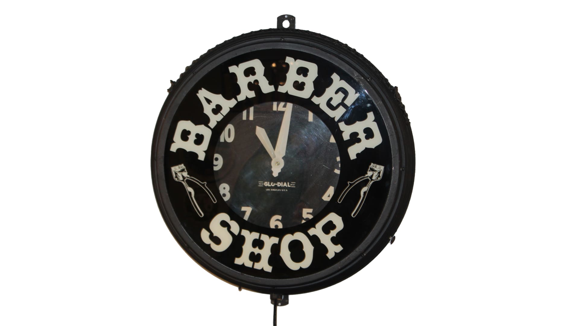 Barber Shop SingleSided Neon Clock at Indy 2023 as M142 Mecum Auctions