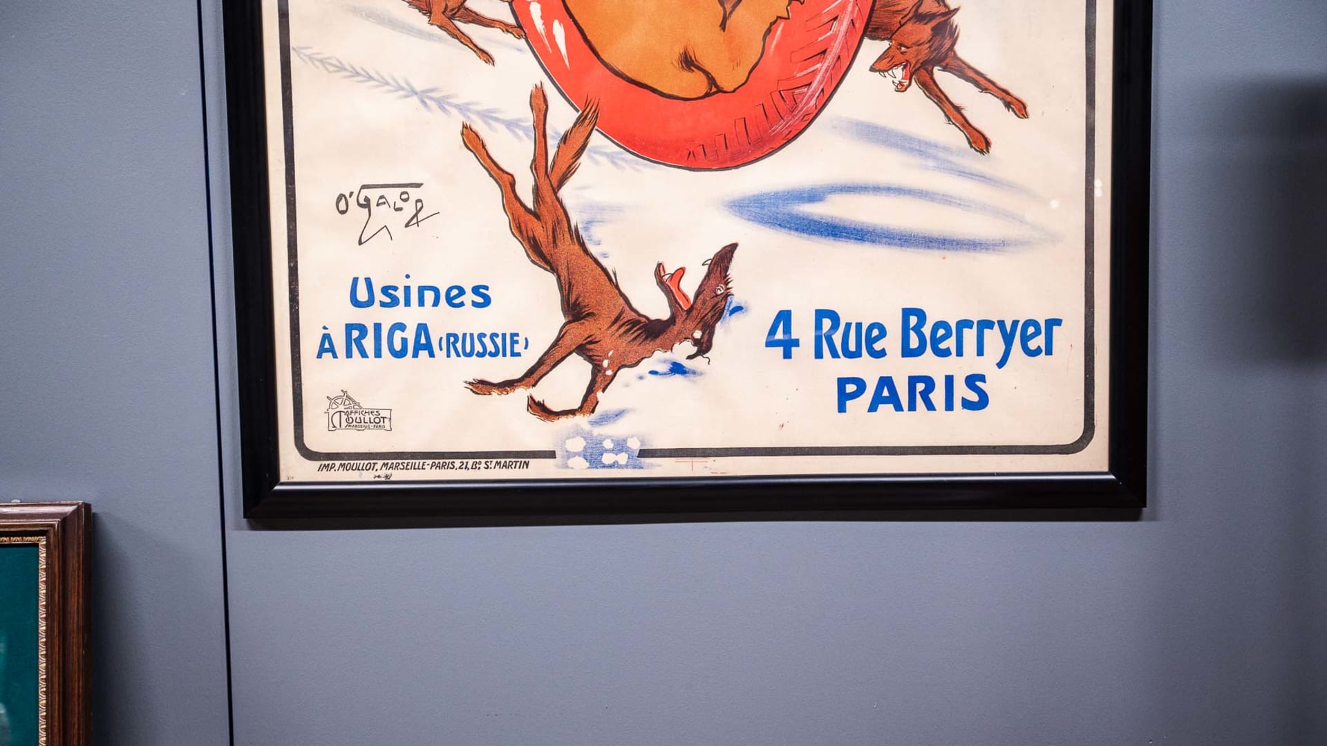 Ancienne Affiche Publicitaire Plastifiée Pneu Prowodnik Usine De Riga - O Galop