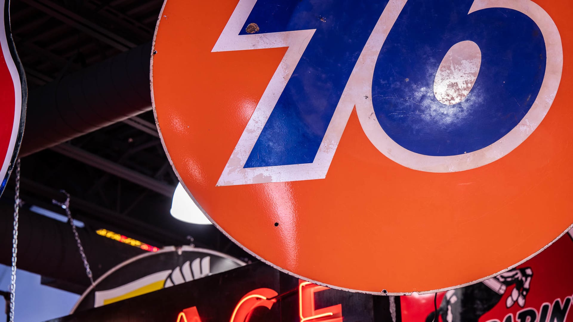 76 Gas Station DoubleSided Porcelain Sign at The World’s Largest Road