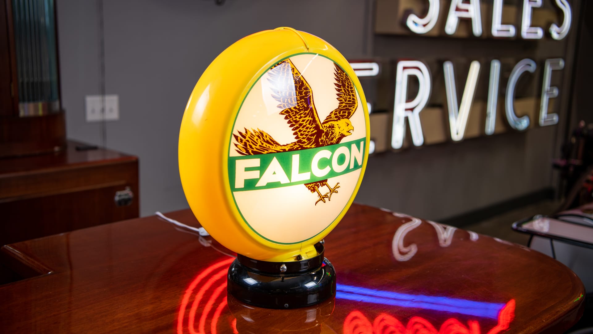 Falcon Gas Pump Globe at The World’s Largest Road Art Auction 2023 as