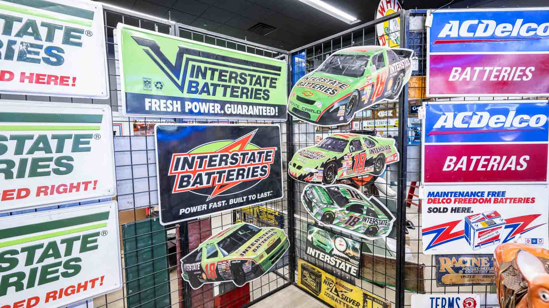 Interstate Batteries Tin Signs and Clock at The World’s Largest Road