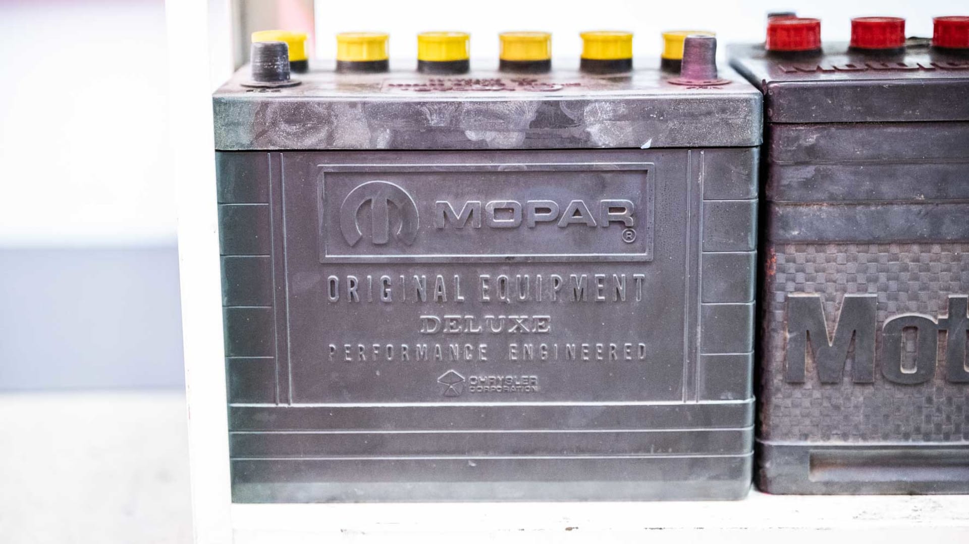 Phillips 66 Quality Batteries Display Rack and Assorted Batteries at