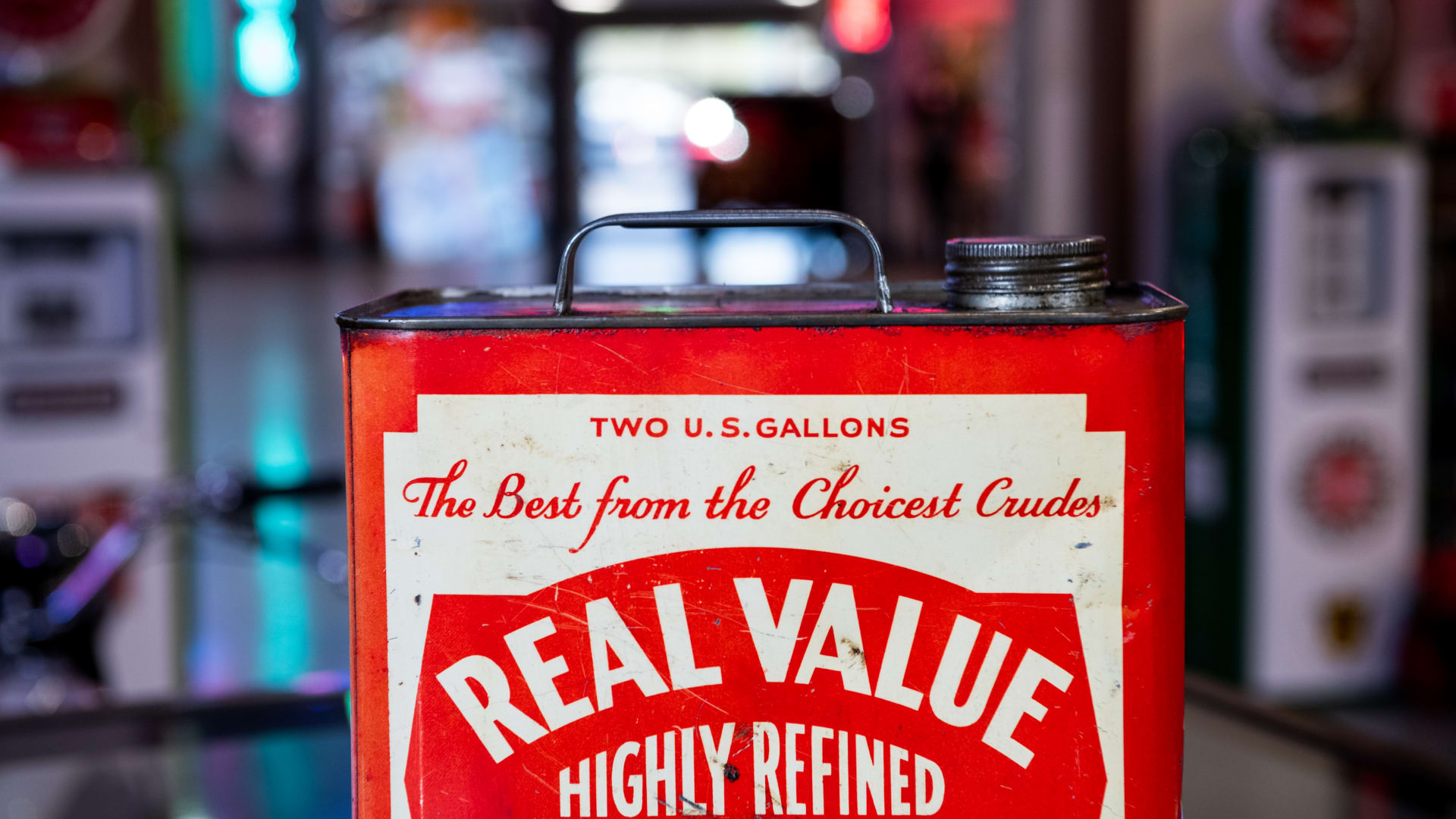 Real Value Highly Refined Motor Oil Can at The World s Largest Road Art