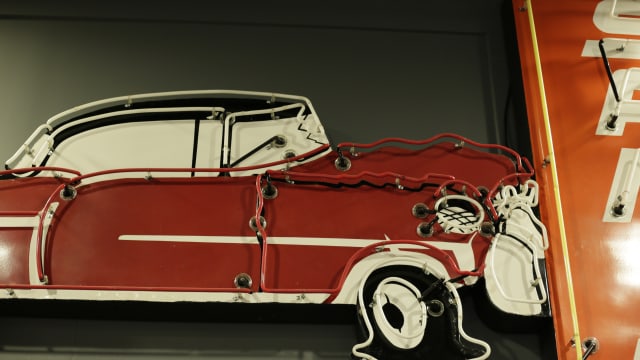 1950s Sam's Auto Parts Single-Sided Porcelain Animated Neon Sign at The