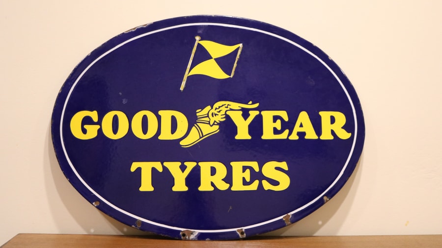 1950s Goodyear Tyres DoubleSided Porcelain 18x24 at Glendale 2020 as