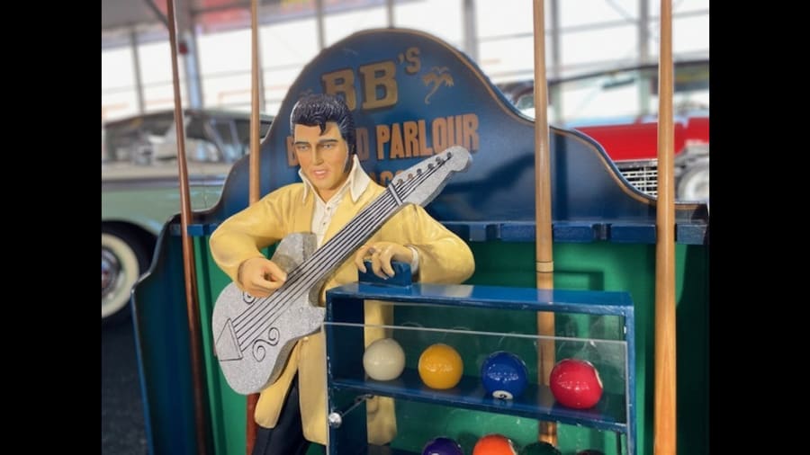 Elvis Billiard Display at Kissimmee 2021 as M62.1 Mecum Auctions