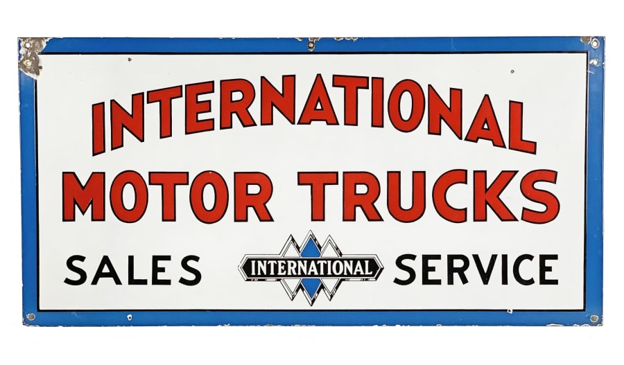 International Motor Trucks Sales And Service, DoubleSided Porcelain