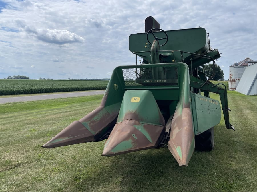 1963 John Deere 45 Combine With 210 Corn Head At Gone Farmin Fall