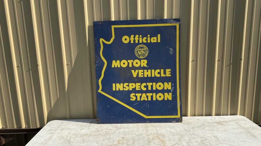 official Motor Vehicle Inspection Station SingleSided Sign at Gone