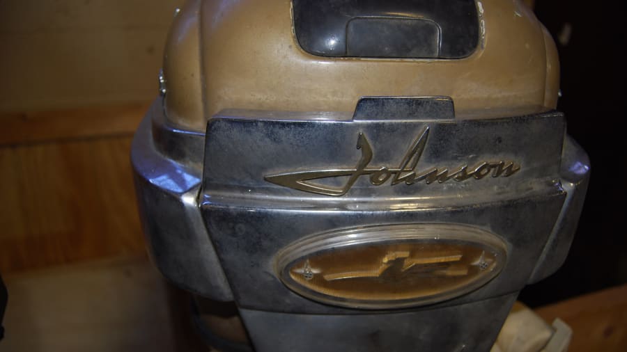 Johnson 35 HP Golden Jubilee Outboard Boat Motor at Indy Road Art 2018 as J190 Mecum Auctions