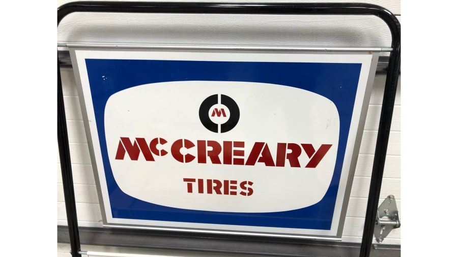 1967 McCreary Tires DoubleSided Tin Sign at Indy Road Art 2022 as M25