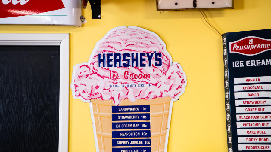 Hershey's Ice Cream SingleSided Embossed Tin Menu Sign at The World’s