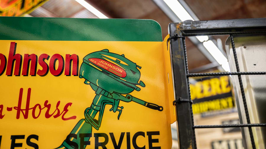 Johnson Outboard Motor Dealership Tin Flange Sign at The World’s