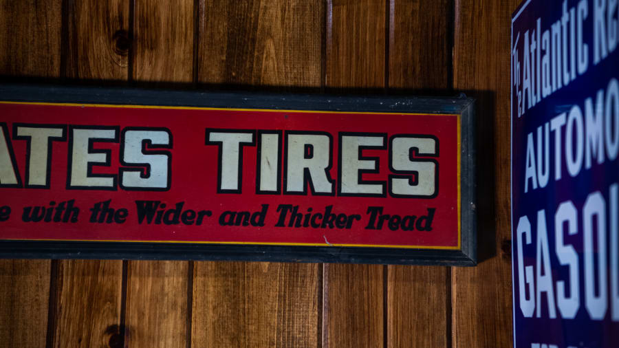 Gates Tires SingleSided Tin Sign With Wood Frame at The World’s