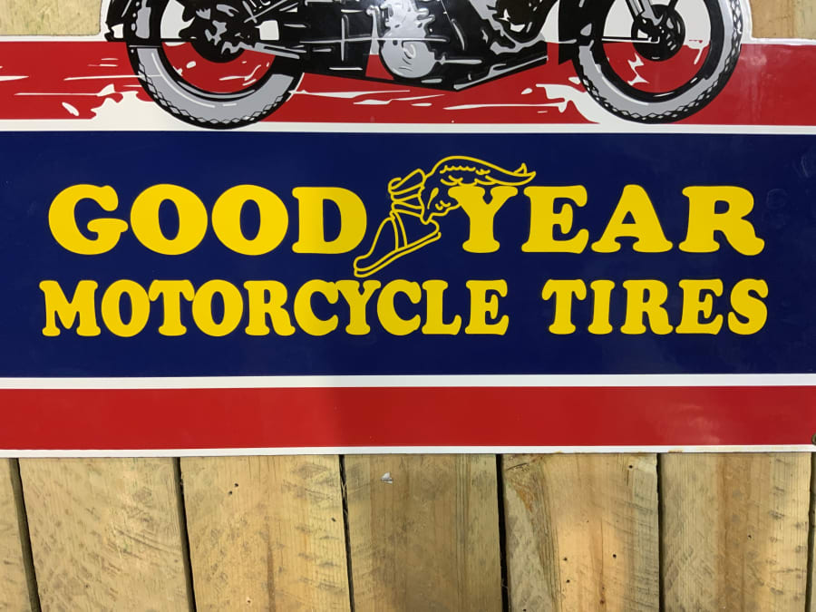 Goodyear Motorcycle SingleSided Porcelain Sign at The World’s Largest